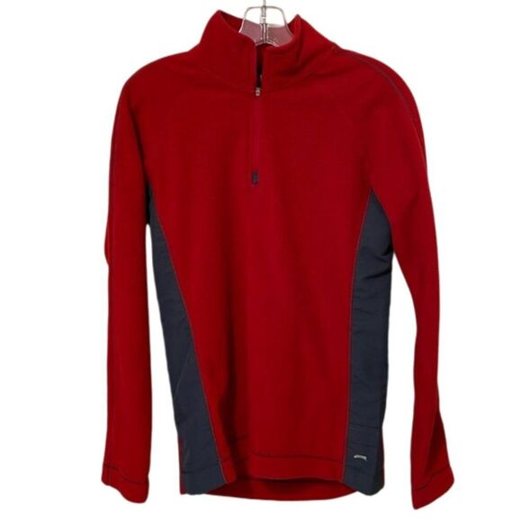 ALO Yoga Jackets & Blazers - Alo Yoga Red Gray Pullover Fleece 1/4 Zip Jacket Womens Size Medium
